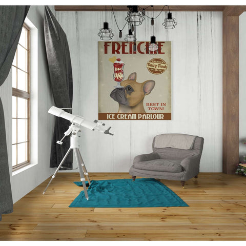 Image of 'French Bulldog Ice Cream,' by Fab Funky, Giclee Canvas Wall Art