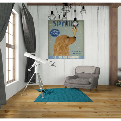 Image of 'Cocker Spaniel, Golden, Ice Cream,' by Fab Funky, Giclee Canvas Wall Art
