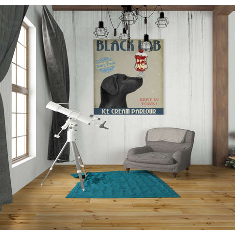 Image of 'Black Labrador Ice Cream,' by Fab Funky, Giclee Canvas Wall Art