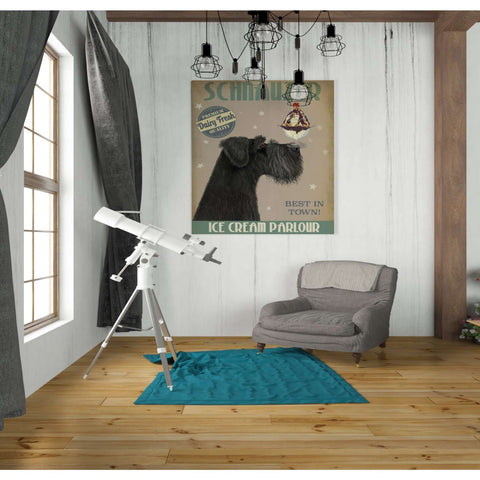Image of 'Schnauzer, Black, Ice Cream,' by Fab Funky, Giclee Canvas Wall Art