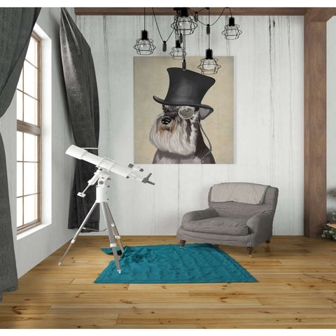 Image of 'Schnauzer, Formal Hound and Hat' by Fab Funky, Giclee Canvas Wall Art