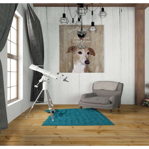 Image of 'Dog Au Vin Greyhound' by Fab Funky, Giclee Canvas Wall Art