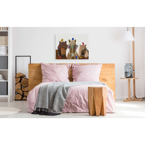 Image of 'Horse Trio with Flower Glasses' by Fab Funky, Giclee Canvas Wall Art