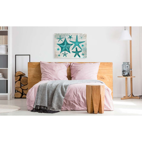 Image of 'Green Starfish Collection' by Fab Funky, Giclee Canvas Wall Art