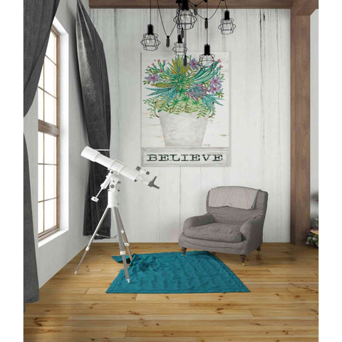 Image of 'Believe Succulents' by Cindy Jacobs, Giclee Canvas Wall Art