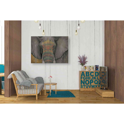 Image of 'Tattooed Elephant' by Britt Hallowell, Canvas Wall Art,54 x 40