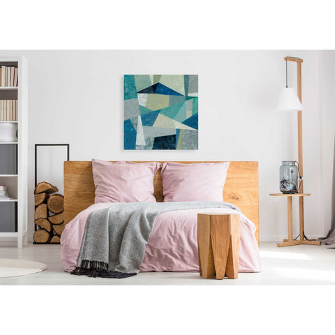 Image of 'Indigo Geo Metric' by Silvia Vassileva, Canvas Wall Art,37 x 37