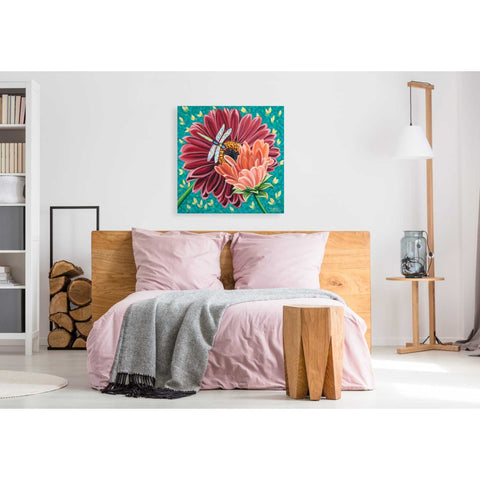Image of 'Dragonfly on Blooms II' by Carolee Vitaletti, Giclee Canvas Wall Art