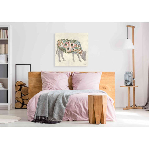 Image of 'Annabelle the Cow' by Michele Norman, Canvas Wall Art,37 x 37