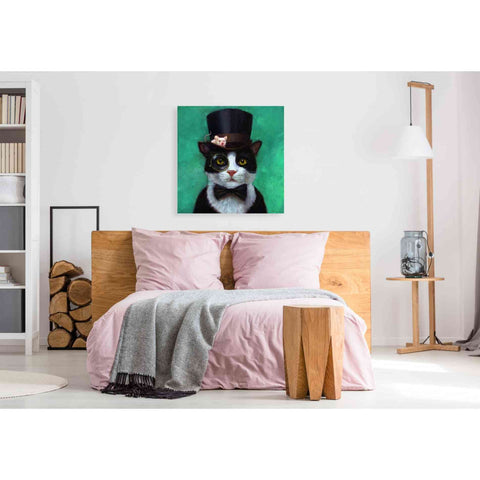 Image of 'Tuxedo Cat' by Lucia Heffernan, Canvas Wall Art,37 x 37