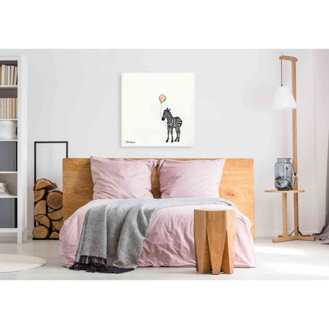 Image of 'Nursery Zebra' by Britt Hallowell, Canvas Wall Art,37 x 37