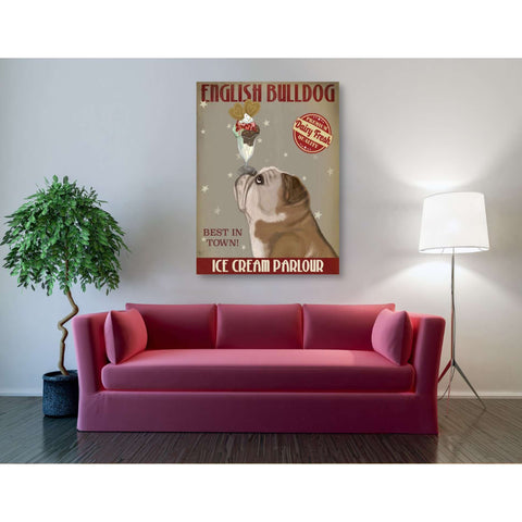 Image of 'English Bulldog Ice Cream,' by Fab Funky, Giclee Canvas Wall Art