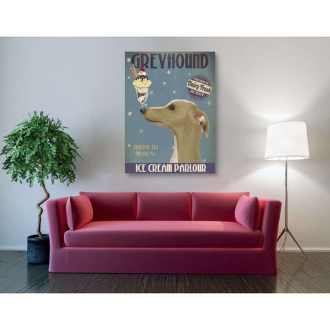 Image of 'Greyhound, Tan, Ice Cream,' by Fab Funky, Giclee Canvas Wall Art