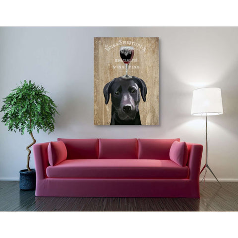 Image of 'Dog Au Vin, Black Labrador' by Fab Funky, Giclee Canvas Wall Art