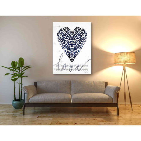 Image of 'Love Never Fails in Navy' by Cindy Jacobs, Giclee Canvas Wall Art