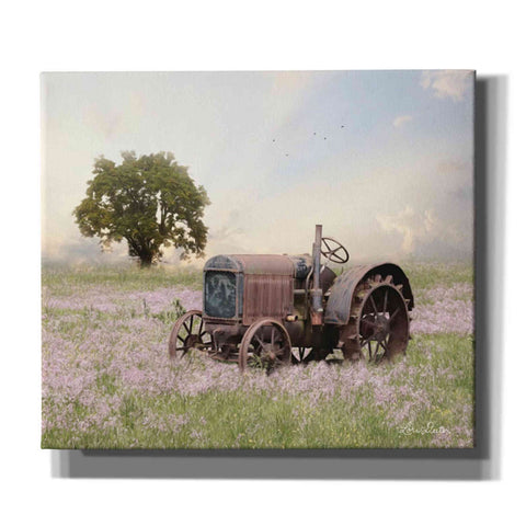 Image of 'Tractor at Sunset' by Lori Deiter, Canvas Wall Art,Size C Landscape