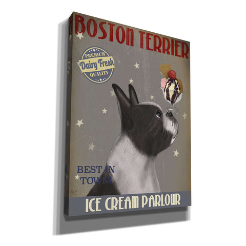 Image of 'Boston Terrier Ice Cream,' by Fab Funky, Giclee Canvas Wall Art