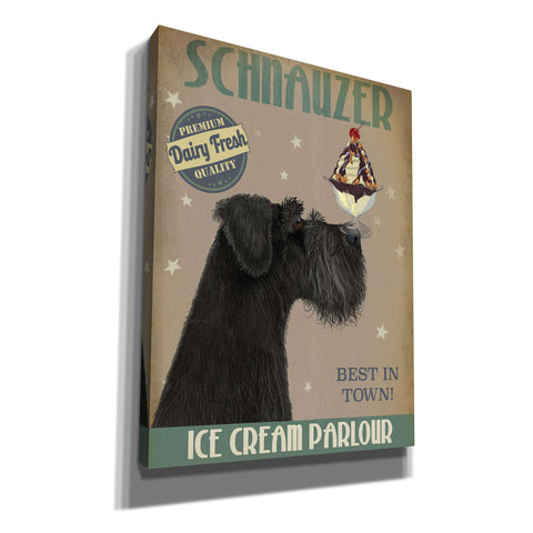 Image of 'Schnauzer, Black, Ice Cream,' by Fab Funky, Giclee Canvas Wall Art
