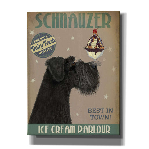 Image of 'Schnauzer, Black, Ice Cream,' by Fab Funky, Giclee Canvas Wall Art