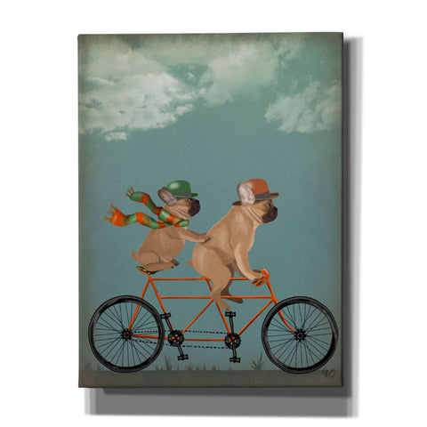 Image of 'French Bulldog Tandem,' by Fab Funky, Giclee Canvas Wall Art