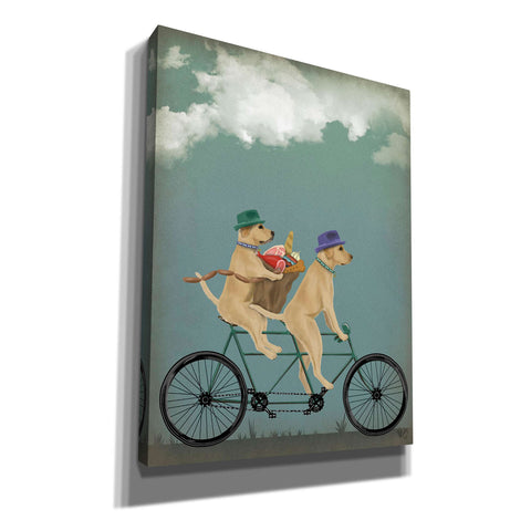 Image of 'Yellow Labrador Tandem,' by Fab Funky, Giclee Canvas Wall Art