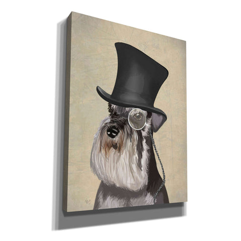 Image of 'Schnauzer, Formal Hound and Hat' by Fab Funky, Giclee Canvas Wall Art
