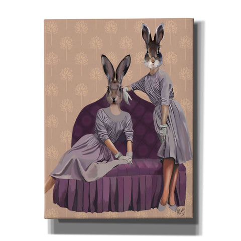 Image of 'Rabbits in Purple' by Fab Funky, Giclee Canvas Wall Art