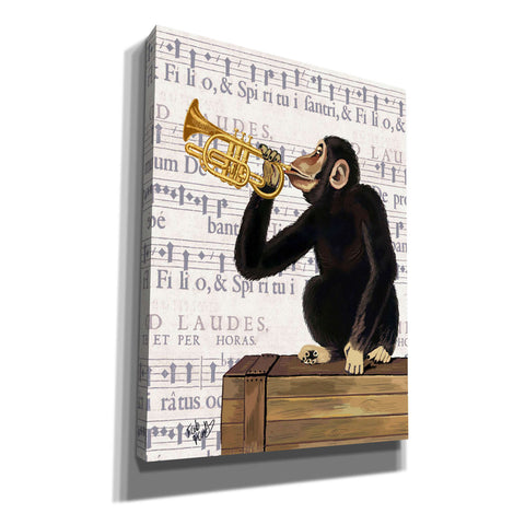 Image of 'Monkey Playing Trumpet' by Fab Funky, Giclee Canvas Wall Art