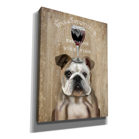 Image of 'Dog Au Vin, English Bulldog' by Fab Funky, Giclee Canvas Wall Art