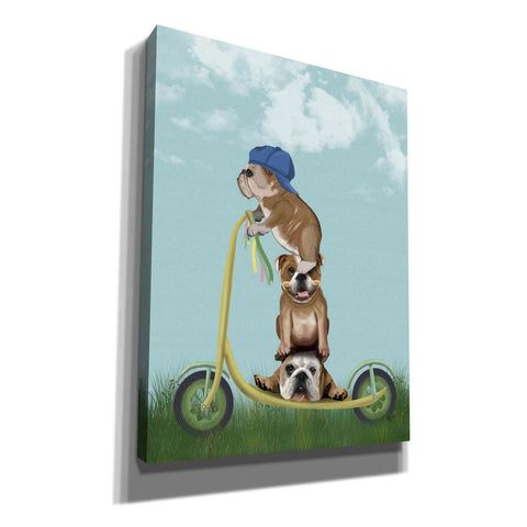 Image of 'English Bulldog Scooter' by Fab Funky Giclee Canvas Wall Art