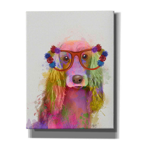 Image of 'Rainbow Splash Cocker Spaniel, Portrait' by Fab Funky Giclee Canvas Wall Art