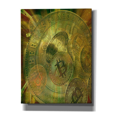 Image of 'Grunge Bitcoin' by Steve Hunziker, Canvas Wall Art