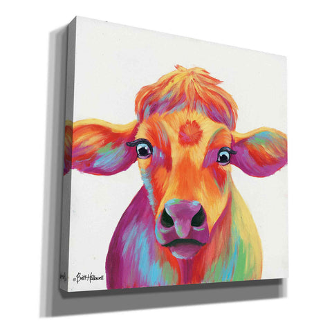 Image of 'Cheery Cow' by Britt Hallowell, Canvas Wall Art,Size 1 Square