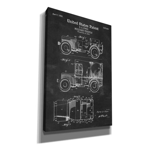 Image of 'Military Vehicle Blueprint Patent Chalkboard' Canvas Wall Art