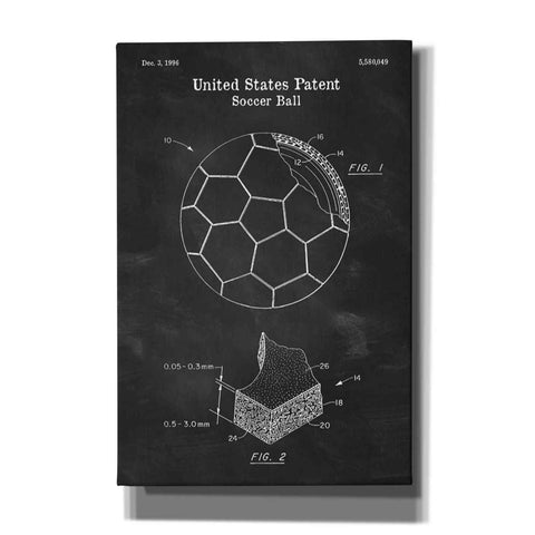 Image of 'Soccer Ball Blueprint Patent Chalkboard' Canvas Wall Art