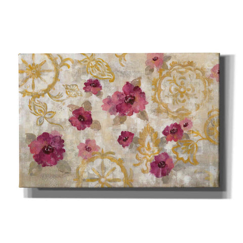 Image of 'Elegant Fresco Floral' by Silvia Vassileva, Canvas Wall Art,Size 1 Square