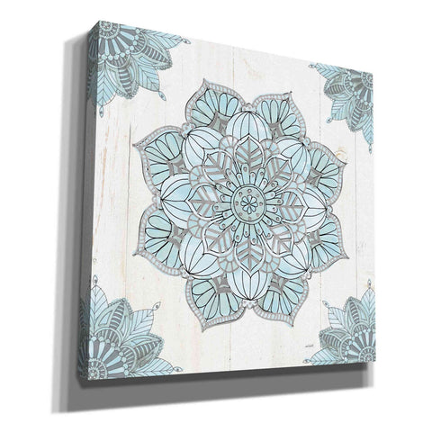 Image of 'Mandala Morning V Blue and Gray' by Anne Tavoletti, Canvas Wall Art
