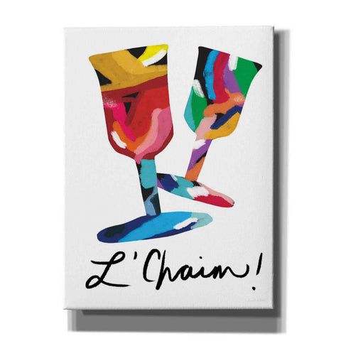 Image of 'L'Chaim Glass' by Linda Woods, Canvas Wall Art