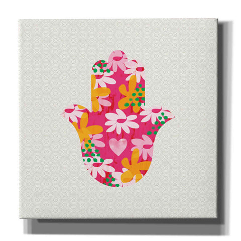 Image of 'Summer Garden Hamsa' by Linda Woods, Canvas Wall Art