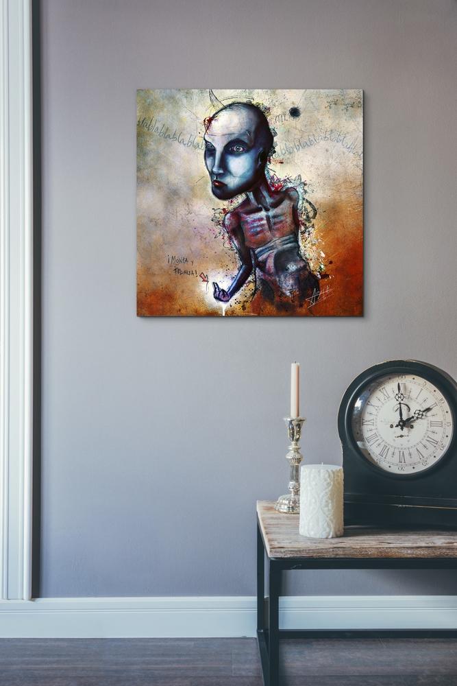 'Shut Up' by Mario Sanchez Nevado, Canvas Wall Art,18x18