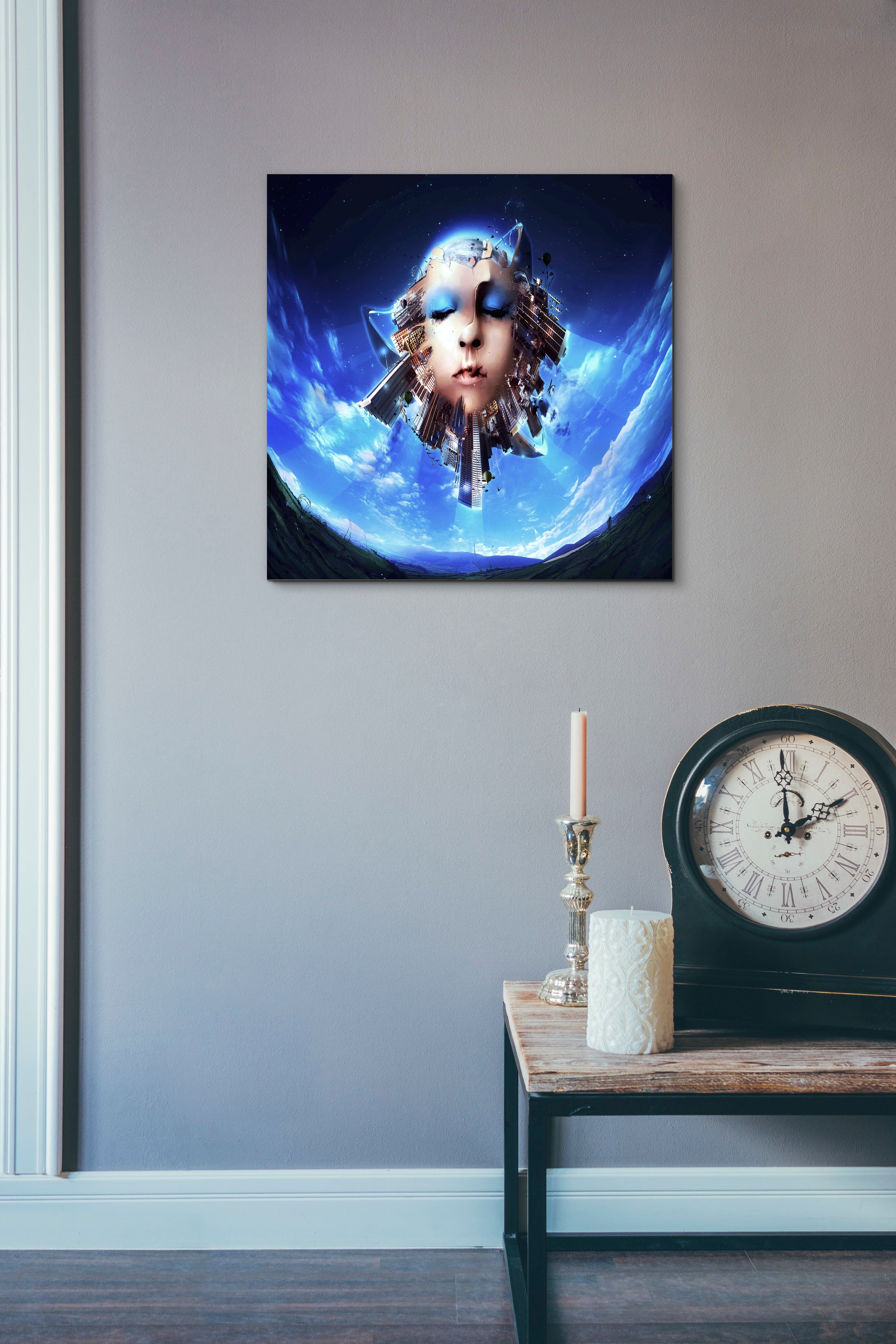 'City of Light' by Mario Sanchez Nevado, Canvas Wall Art,18x18