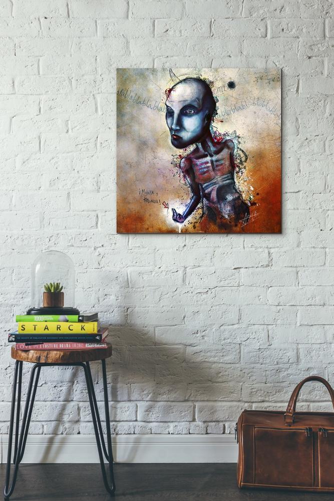 'Shut Up' by Mario Sanchez Nevado, Canvas Wall Art,26x26