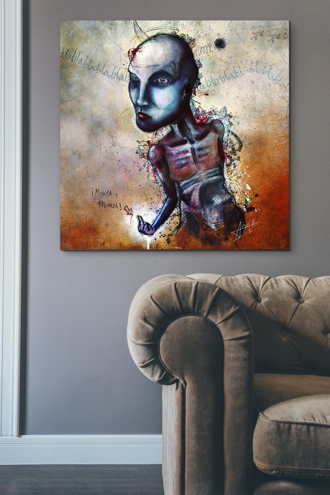 'Shut Up' by Mario Sanchez Nevado, Canvas Wall Art,37x37