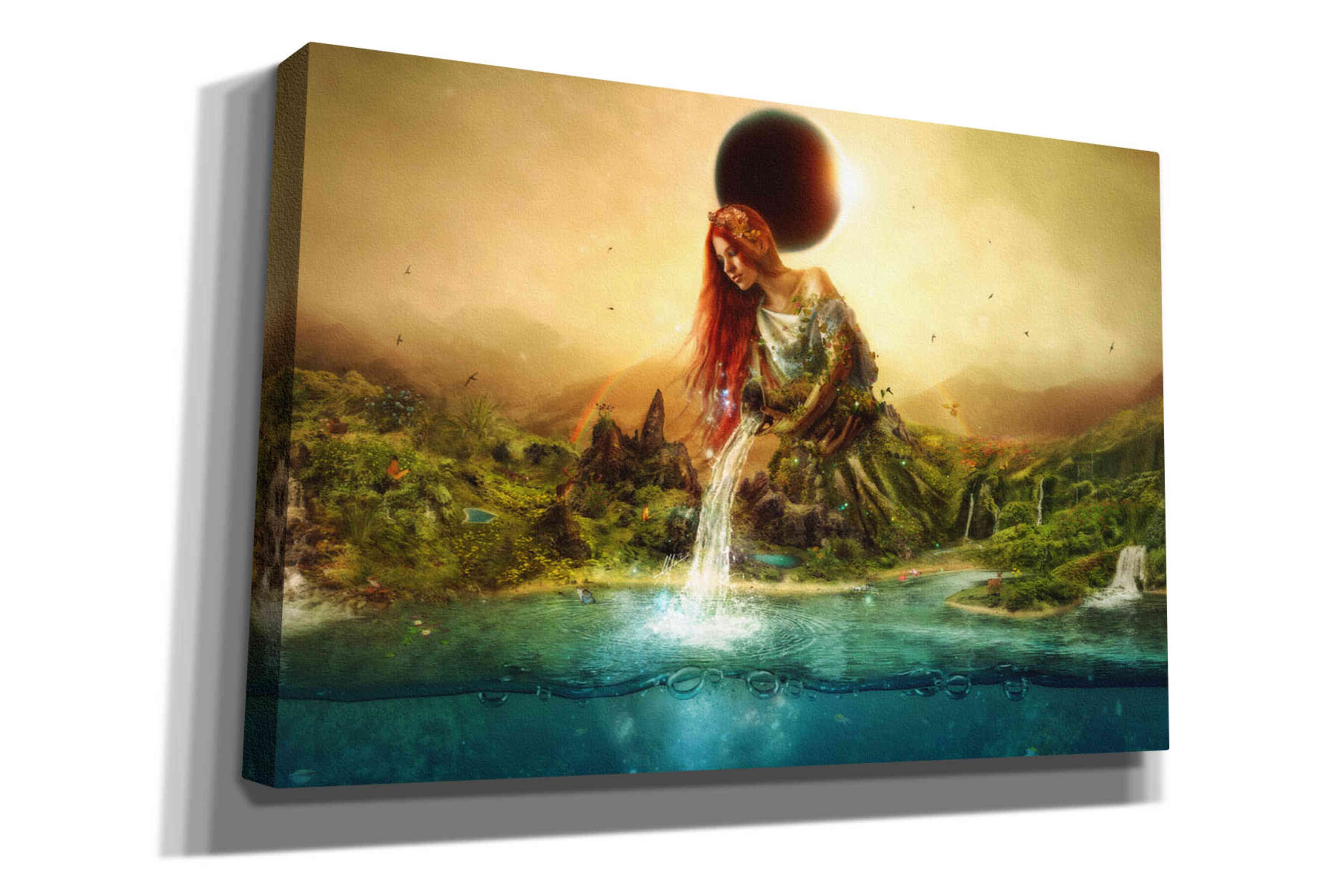 'Fountain of Eternity' by Mario Sanchez Nevado, Canvas Wall Art,Size A Landscape