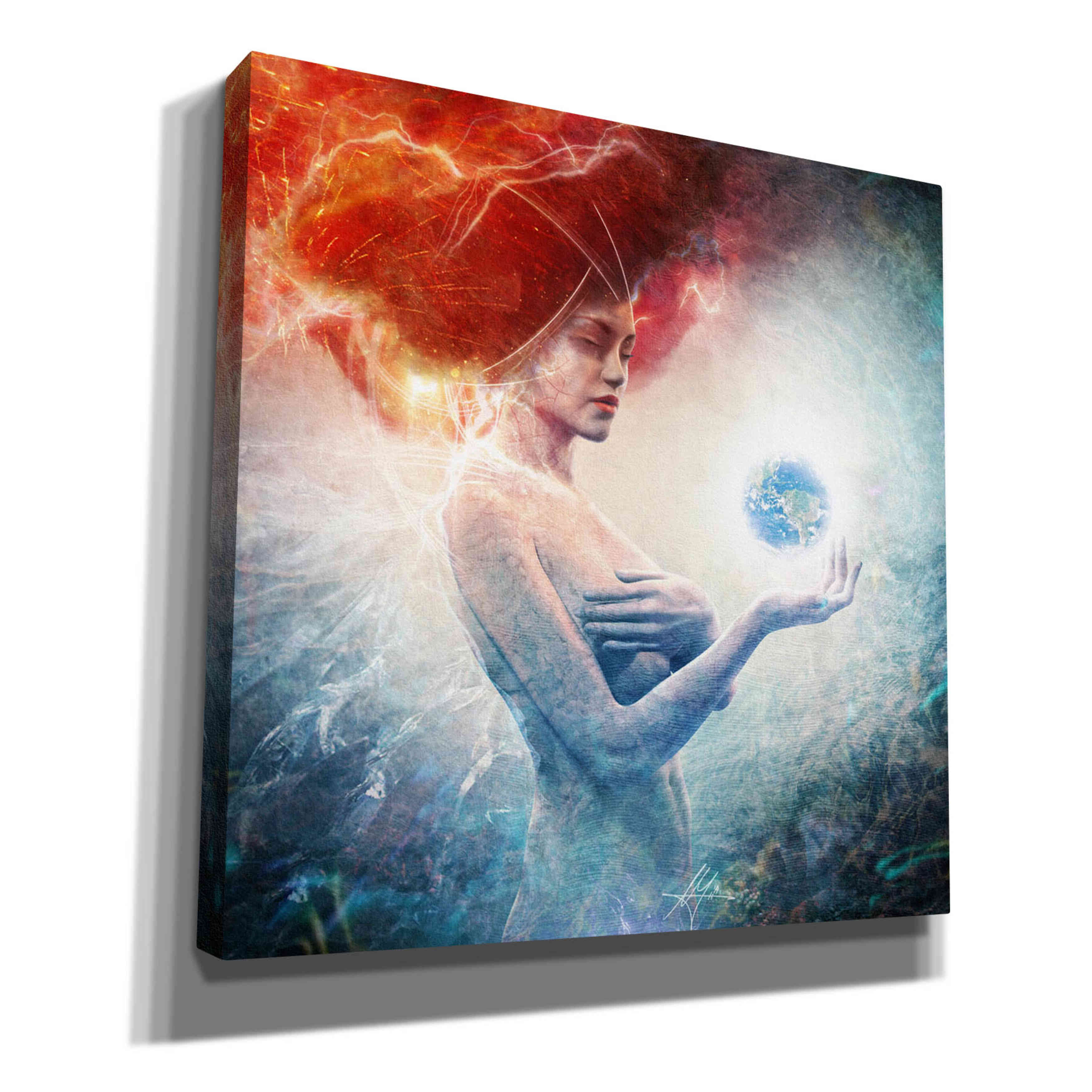 'Living Frequencies' by Mario Sanchez Nevado, Canvas Wall Art,Size 1 Square