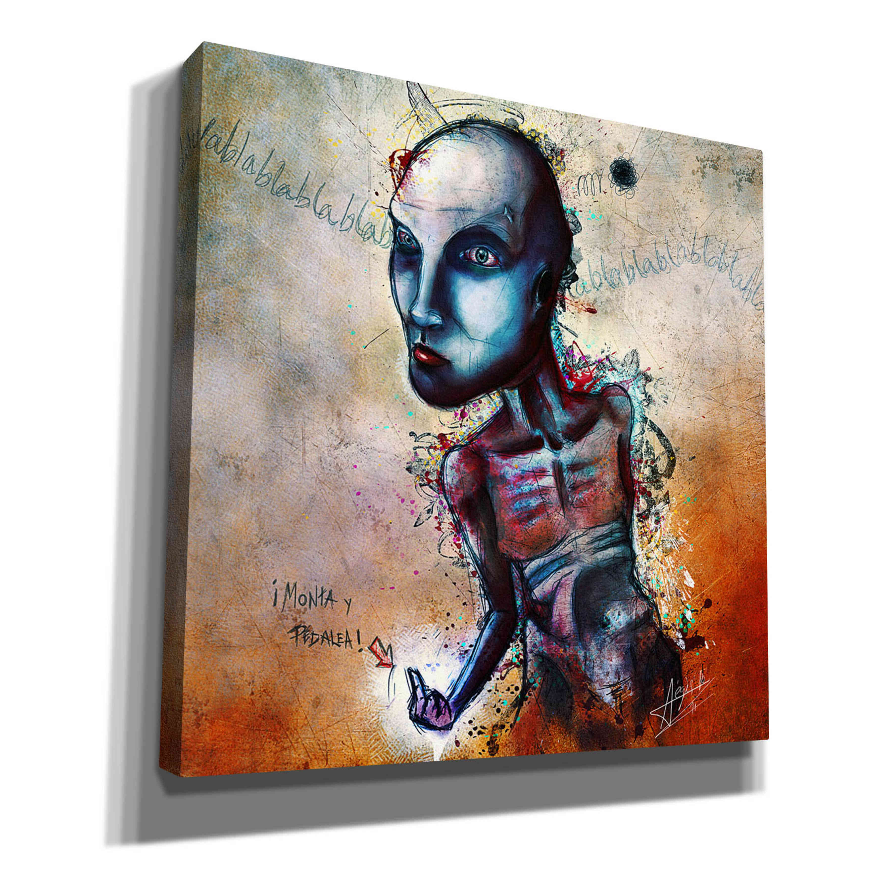 'Shut Up' by Mario Sanchez Nevado, Canvas Wall Art,Size 1 Square