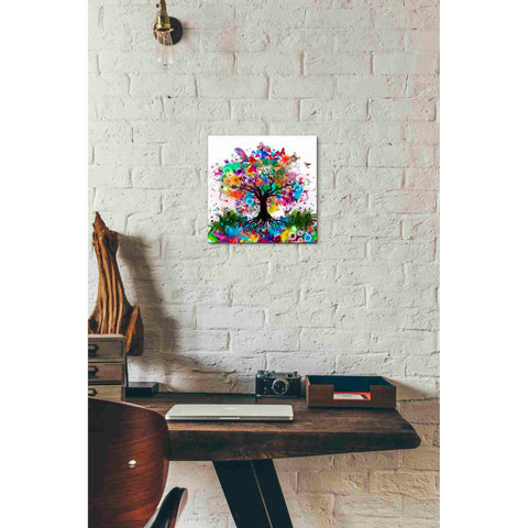 Image of 'Kaleidoscope Tree White' Canvas Wall Art,12x12