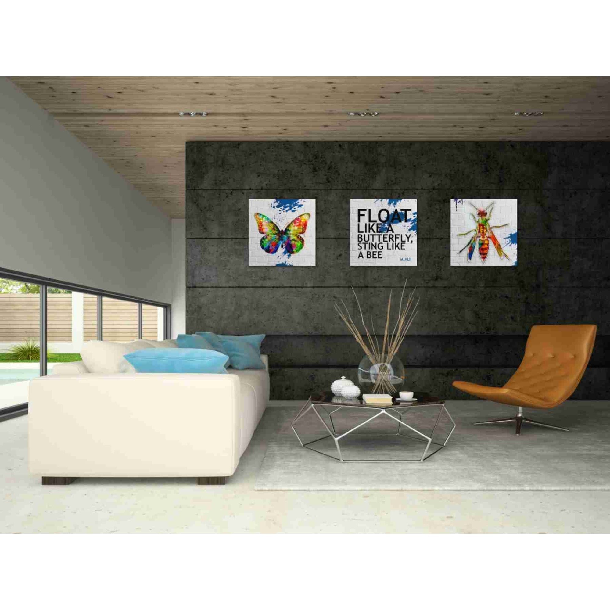 'Float Like a Butterfly, Sting Like a Bee Set' Canvas Wall Art,54x18