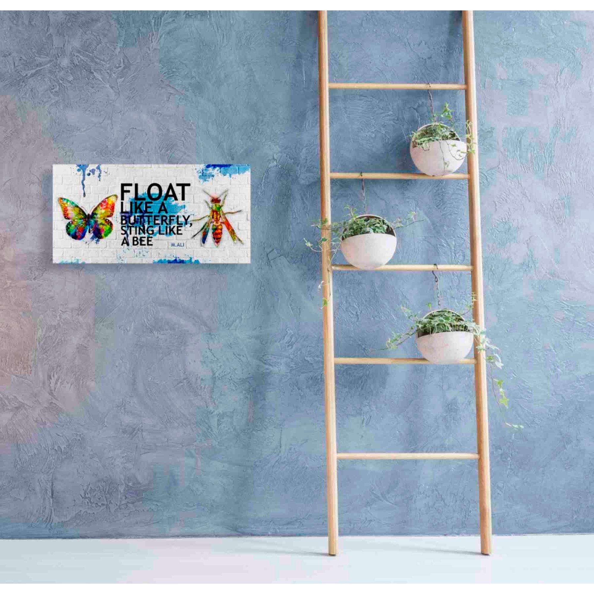 'Float Like a Butterfly, Sting Like a Bee' Canvas Wall Art,40x20