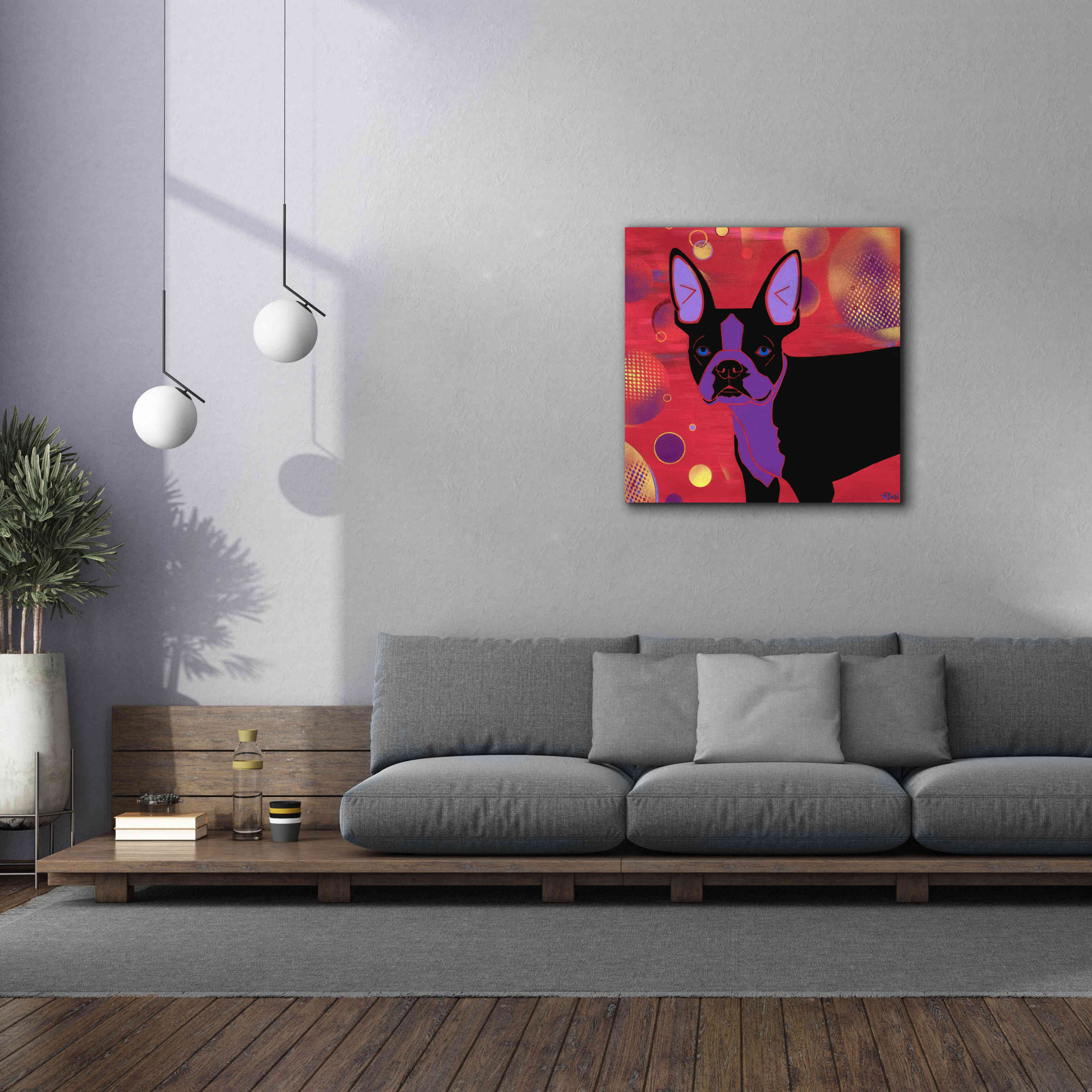 'Bubbly Boston' by Angela Bond Giclee Canvas Wall Art,37x37